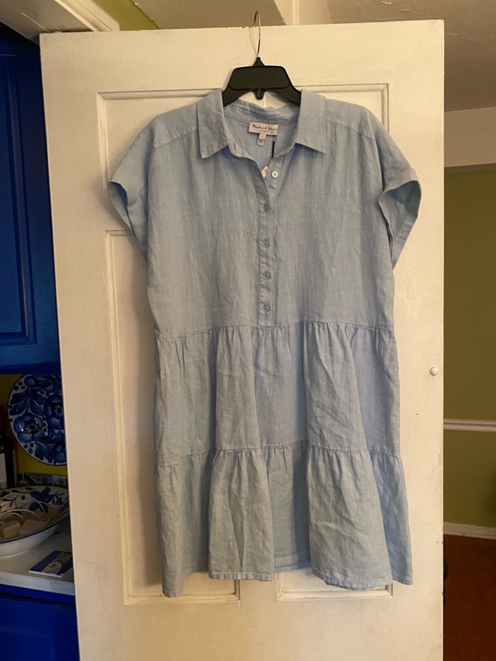 Michael Stars Light Blue Casual Button-Up Top